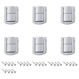 6pcs Toggle Catch Lock,Antique Vintage Lock, RETR Golden Hasp with Screws for Jewellery Boxes,Trinket Boxes,Gift Boxes Sliver 24 * 31mm