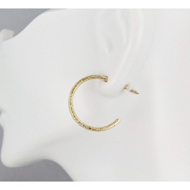 Gold hoop earrings 6 pair post stud small hoops earrings metal posts 3/4 wide