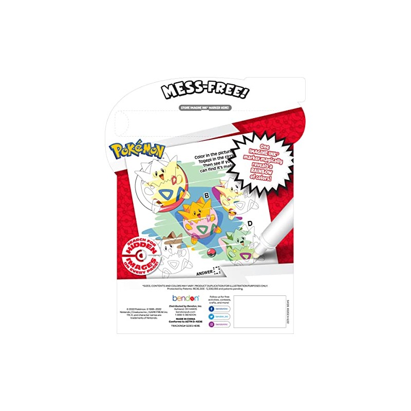 Bendon Imagine Ink Pokemon Magic Ink Pictures and Game Book
