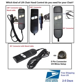 For Okin Limoss Pride Med Golden KD Bride 2 BUTTON HAND CONTROL REMOTE  LIFT CHAIR POWER RECLINER SOFA,PRIDE,LIM - 180° connector w/wand Cable