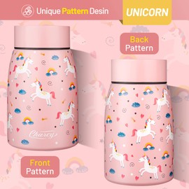 Charcy 14oz Kids Thermo for Hot Food - Soup Thermo Insulated Food Jar for Hot & Cold Food - Pink Unicorn