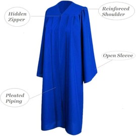 2025 Matte Graduation Cap and Gown Tassel Set, Royal Blue Size 54 - Junior/Senior High School/College Graduates