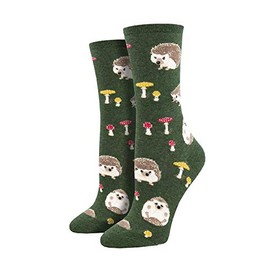 Socksmith Women's Slow Poke Hedgehog desin fun Crew Socks - green - One Size