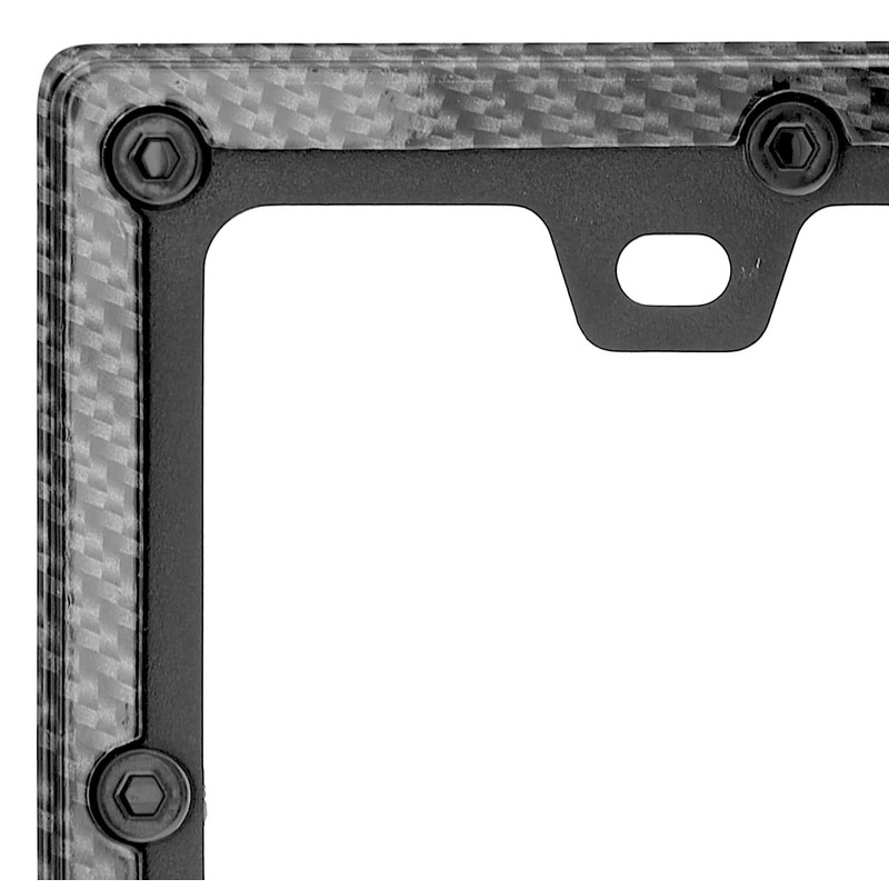 Harrier Hardware Die-Cast Metal Automobile License Plate Frame, Carbon Fiber