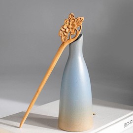 Handmade Ancient Chinese Japanese Wood Hair Sticks Chopsticks Wooden Vintage Retro Carved Long Fork Pen Shawl Pins Sticks Hairpins Clips Barrettes, Long Horn Fork Pen,Hair Accessories