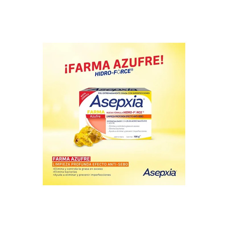 Asepxia Jabón Farma Azufre 100 G. Jabón En Barra Para