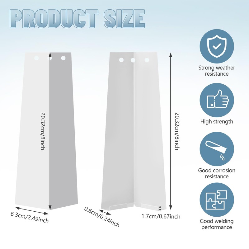 8 Pcs Aluminum Siding Corners 8 Inch Outside White Siding