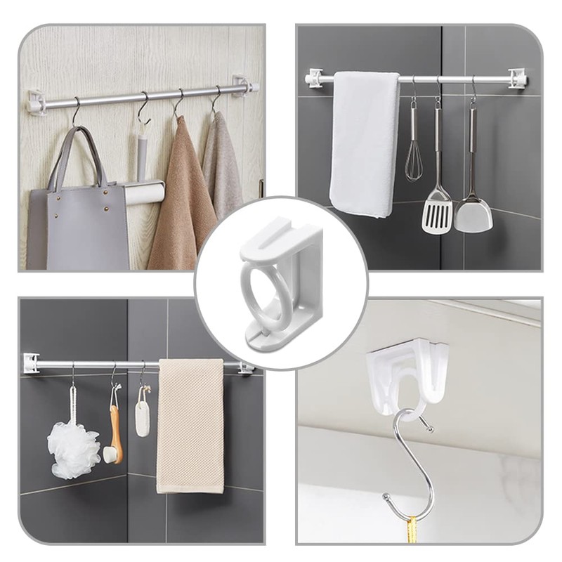 LELE LIFE 8pcs 360 Rotating Ring Curtain Rod Brackets, No