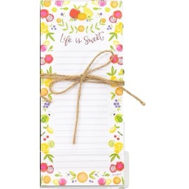 Brownlow "Life is Sweet" Large Magnetic Listpad ~~  9"x4" Size with 50 Sheets