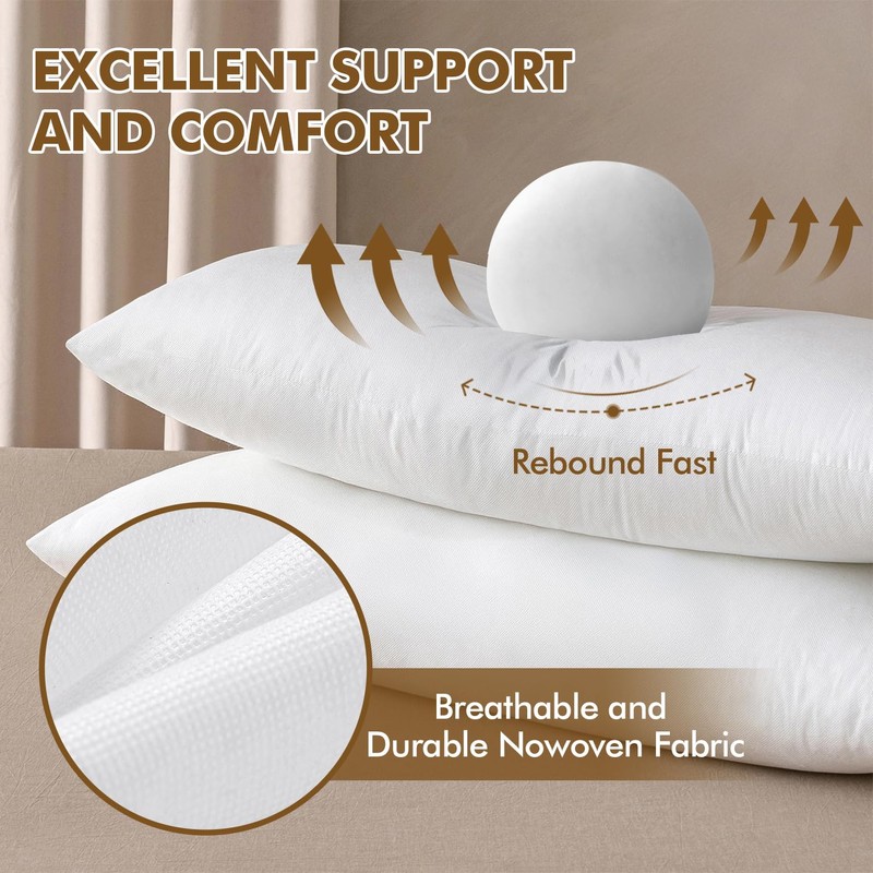 MIULEE 16x26 Inch Pillow Insert, Throw Pillow for Bed Sofa