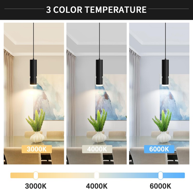 OKELI Pendant Light, Modern Black Pendant Lights Fixture,3 Color Unique