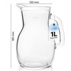 KONZEPT 1L Glass Water Jug - Durable Glass Jug with