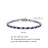 Sterling Silver Oval Amethyst and Diamond Accent Tennis Bracelet
