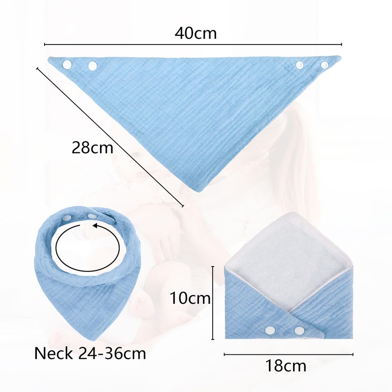 JOYIT Pack of 6 Baby Bibs, Muslin Triangular Scarf, Baby,