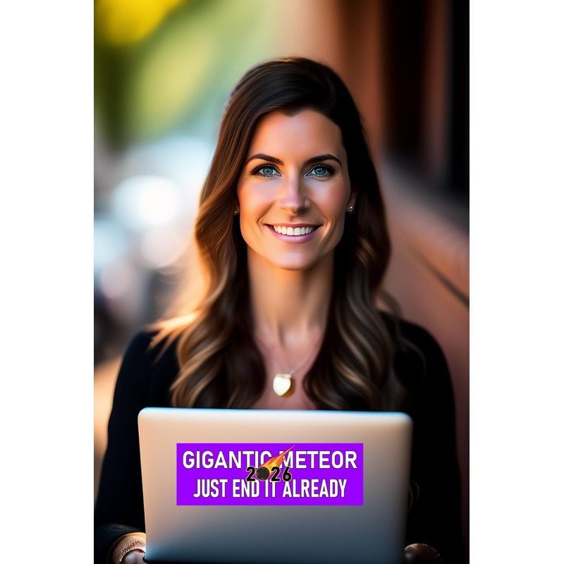 Gigantic Meteor Sticker Large 3x9 Funny Politics Funny Election Bumper
