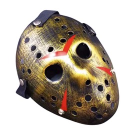 SCGEHA Jason Friday the 13th Mask Scary Horror Cosplay Halloween Costume with Axe and 2 Balloons
