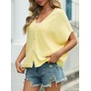 Saodimallsu Womens Summer Oversized Cardigans Batwing Short Sleeve Lightweight Button