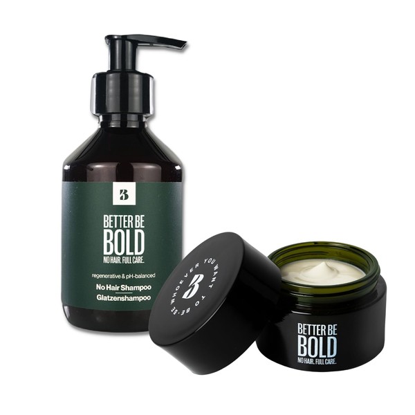 BETTER BE BOLD Vin Diesel Value Set, Matte Bald Cream (0-3 mm) + Nourishing Bald Shampoo (0-6 mm), Premium Bald Care