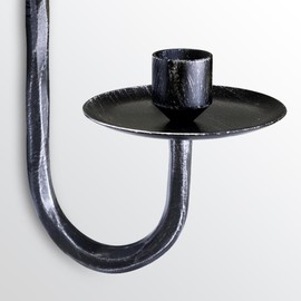 BeginS Hand-Forged Wall Candle Sconces Set of 2, Black Vintage Solid Steel Metal Wall Candle Holders, Rustic Home Decor for Living Room, Bedroom, Dining Room, Candle Accent