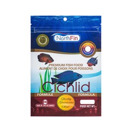 Northfin Cichlid Formula Fish Food – Slow Sinking Pellets for Cichlids (1mm, 250g) | Premium High-Protein, All-Natural Cichlid Diet to Enhance Color & Growth – No Fillers, No Hormones, Made in Canada