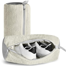 Upgrade Version Shoe Washing Machine Bag Laundry Shoe Bag for Washer and Dryer 100% Safe and Easy Shoe Cleaning 1 Pair (Beige, One Size)