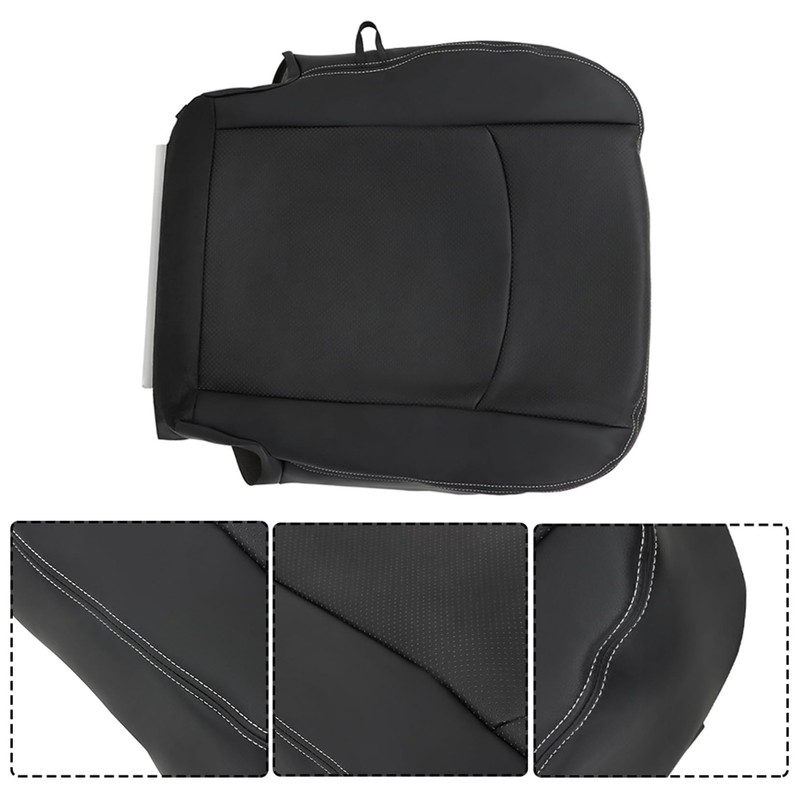 SEBLAFF Seat Cover Passenger Side Bottom Black Leather Replacement for
