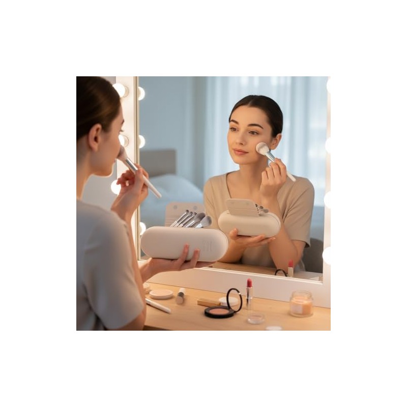 Estuche para Brochas de Maquillaje de Silicona, con Cierre magnético