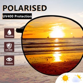 LOJUDI Round Sunglasses Mens Womens, Polarised Circle Retro Sunglasses Vintage Oval Glasses UV400 Protection-Black Frame/Grey Lens