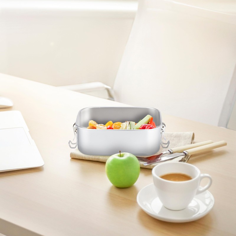 Relaxdays Stainless Steel Lunch Box Leak-Proof Airtight Lunch Box for