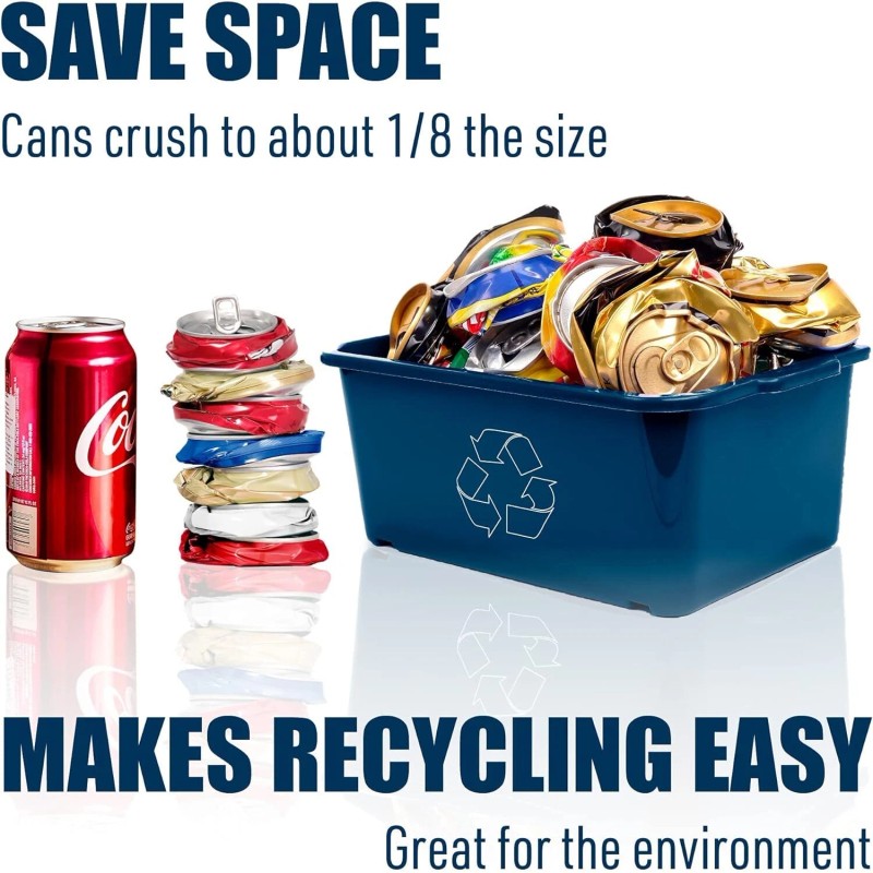 McKay 16 Oz Blue Can Crusher Smasher For Recycling Sturdy
