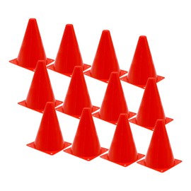 VIVIIHOO Pack of 12 Children's Pylons Set - Football Training Marker Cones 19 cm Large for Sports, Equestrian & Dog Training - Multifunctional Cones - Robust Pylons in Red