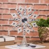 TZSSP Tree Topper Metal Silver Star Snowflake Treetop Festive Party
