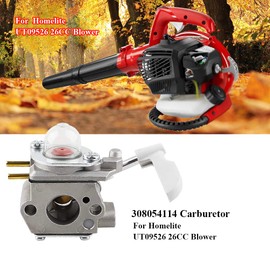 Ferilter 308054114 Carburetor for Homelite 26B Leaf Blower UT09526 UT26BL3 VNM 308054075 with Carburetor Adjusting Tool Air Filter Primer Bulb