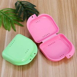 5pcs Retainer Case Mouth Guard Case Orthodontic Dental Retainer Box Denture Storage Container with Vent Holes