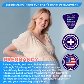 I LOVE HEALTH Choline Supplements 500mg, High Potency Liquid Choline Support During Pregnancy