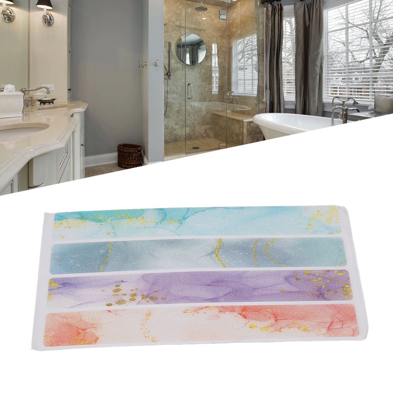24pcs Bathroom Non Slip Strips Colorful Firm Sticking Waterproof Rubber