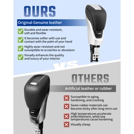 ANODZU 34910-6CA0A Gear Shifter Shift Knob Fit for Nissan Sentra 2.0L 2020-2024 Altima 2.5L 2019-2024, Carbon Fiber Original Genuine Leather