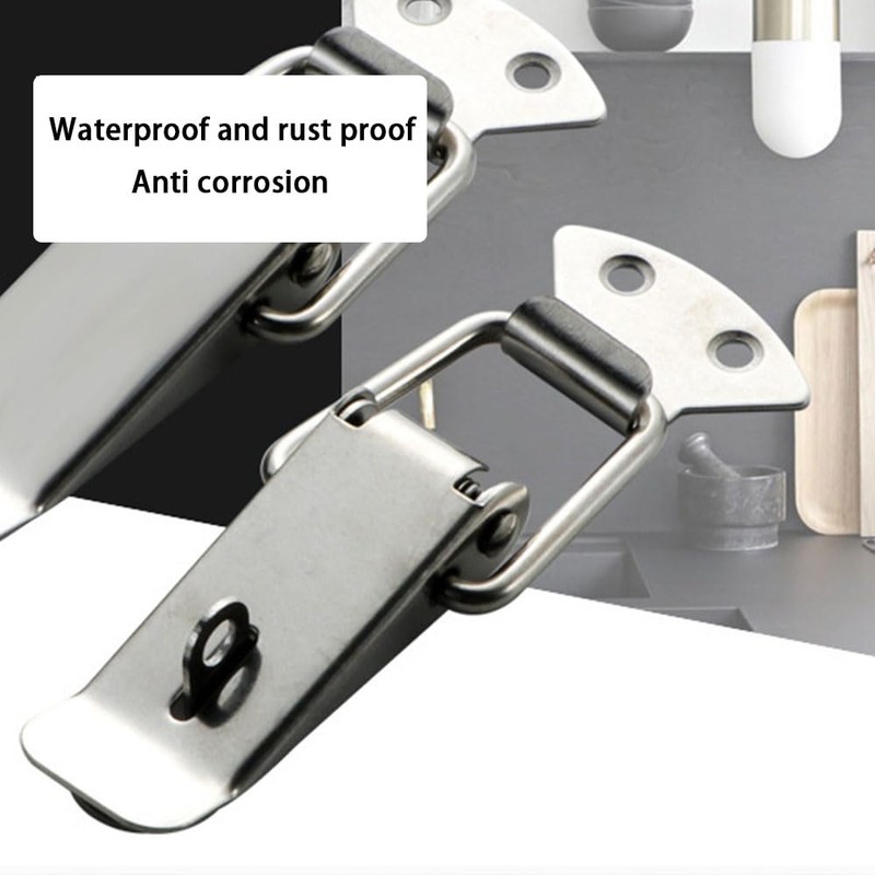 2 PCS Spring Loaded Toggle Latch Hasp,Stainless Steel Case Chest
