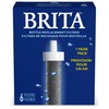 Brita Water Bottle Replacement Water Bottle Filters, Black, 6 Count