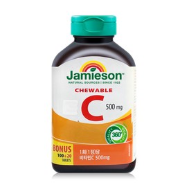 Jamieson Chewable Vitamin C 500mg Orange Flavor (1400mgX120 tablets) 4 months supply / 자미에슨 츄어블 비타민C 500mg 오렌지맛 (1400mgX120정) 4개월분