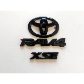 Toyota OVERLAY !! 2019 - 2024 TOYOTA RAV4 XSE GLOSS BLACK OUT EMBLEMS KIT