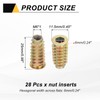sourcing map 28 Pcs Threaded Inserts for Wood, Zinc Alloy