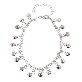 COLLBATH Silver Alloy Anklet Chain Stylish Ankle Bracelet Bead Tassel for Party Banquet