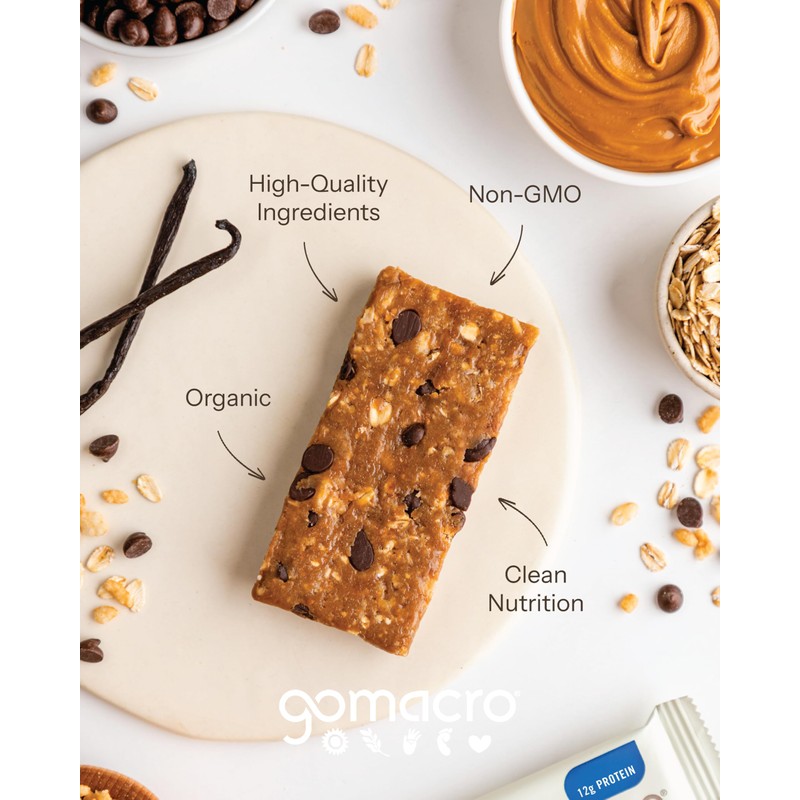 Gomacro, Nutrition Bar Oatmeal Chocolate Chip Organic 12 Count, 2.3