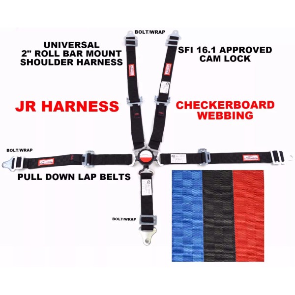 RACERDIRECT.NET JR RACING HARNESS 2" SFI 16.1 UNIVERSAL CAM LOCK
