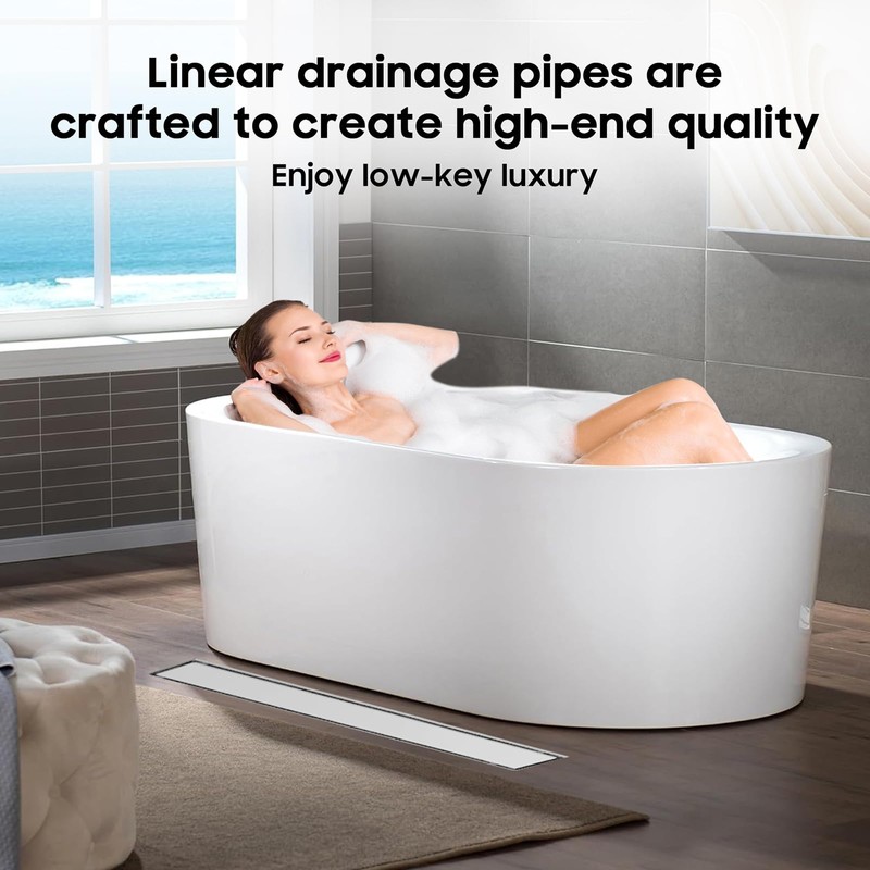 DLONE Linear Shower Drain | 28" AISI 304 Stainless Steel