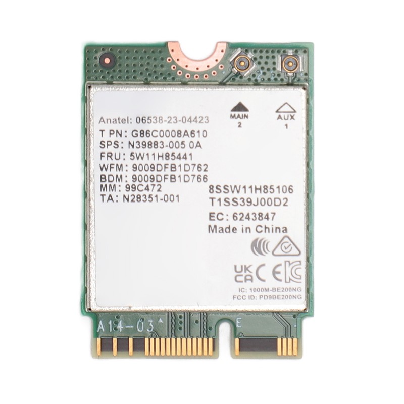 WiFi 7 Card 2.4G 574Mbps 5G 2400Mbps 6G 5800Mbps BT