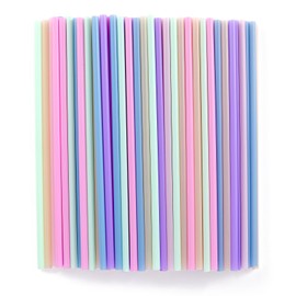 [100 Pcs] Colorful Disposable Plastic Drinking Straws - 8.26" Long & 0.24" Diameter Cute Straws for Juice,Coffee,Milk,Cocktail, Ideal for Bachelorette Party, Birthday Party, Bridal Shower, Baby Shower