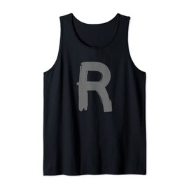 Creative Bold Dark Grey Letter R - Alphabet - Marker Design Tank Top
