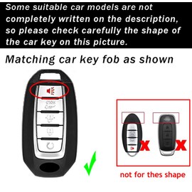 ontto 5-Button Key Fob Cover Case Intelligent Key Case Metal Remote Holder Soft Silicone Car Key Shell Durable Key Protection Fit for Infiniti Q50 Q60 QX50 QX55 QX60 2019-up Smart Remote Silver
